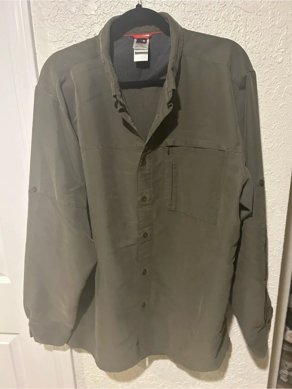 The North Face Olive Green Men's Button-Down Shirt Size XL
